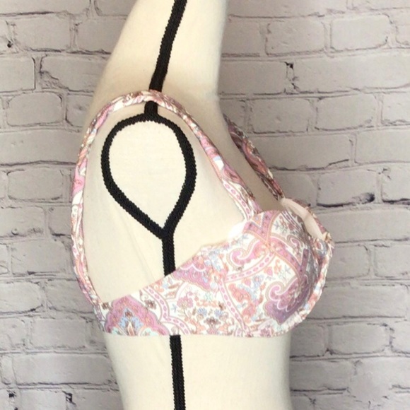 Freshwater Paisley Draped Straps Underwire Swimsuit Bikini Top Large NWT - Picture 9 of 15